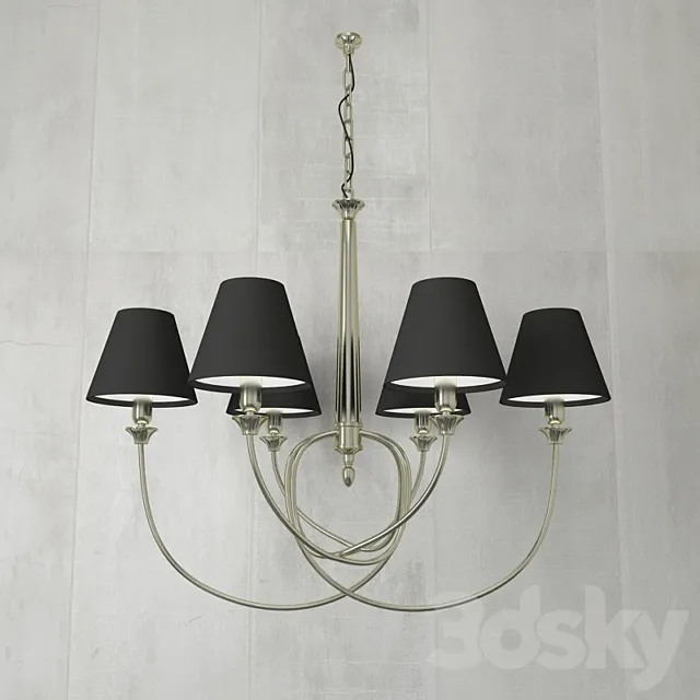 Chelsom Naples Pendant Lamp – Black with Silver 3ds Max