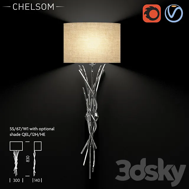 Chelsom Silver Sculpture SS 67 W1 wall lamp 3ds Max