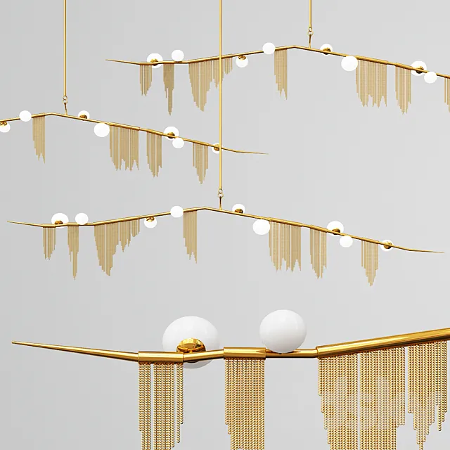 Cherry Bomb Fringe Chandelier 9 Lights 3ds Max