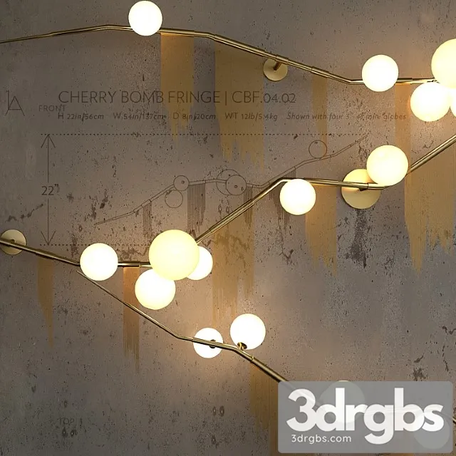 Cherry bomb fringe flush mount