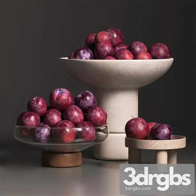 Cherry Plum In Vases 1 3dsmax Download