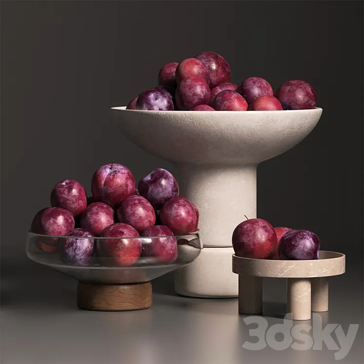 cherry plum in vases 3DS Max Model
