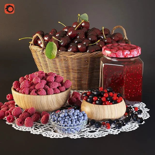 Cherry raspberry currant 3dsMax Model