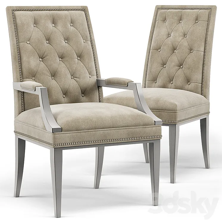 Cheska Upholstered Tufted Chairs 3DS Max