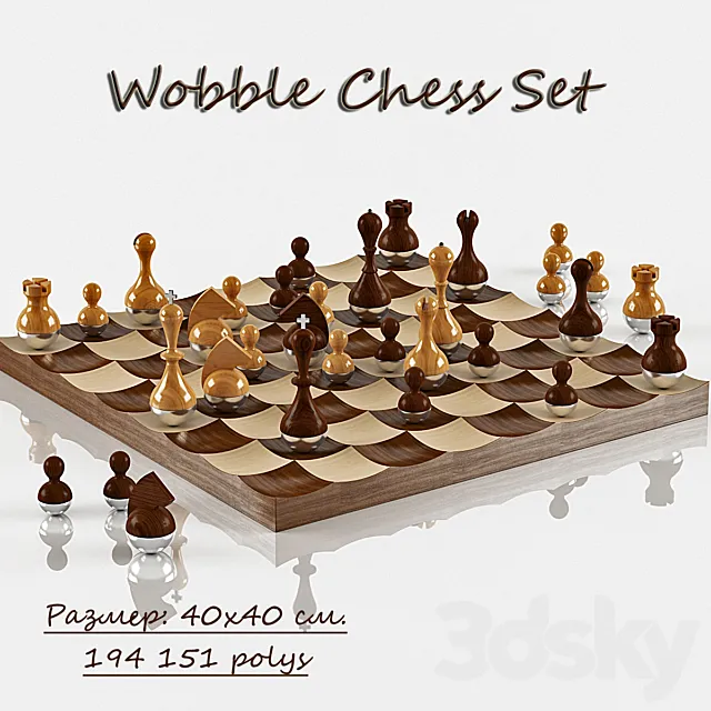 Chess – “dolls” Wobble Chess Set 3ds Max