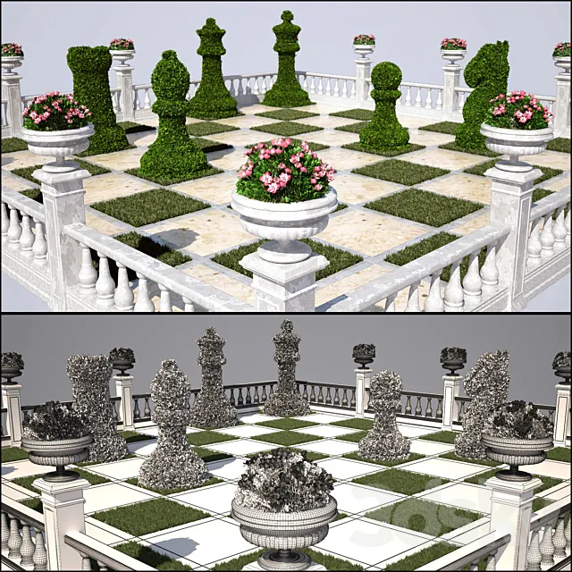 Chess flowerbed 3DSMax File