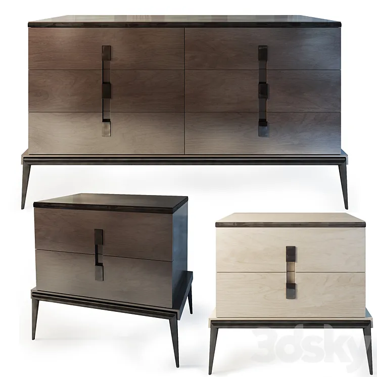 Chest and cabinet Langham. dresser nightstand. The Sofa & Chair company 3DS Max