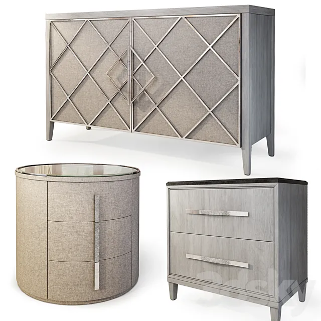 Chest and nightstand Ensemble. Sideboard nightstand by Carson 3ds Max