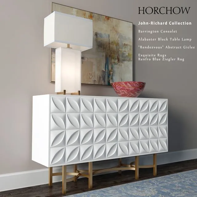 Chest Barrington Console and the lamp Alabaster Block Table Lamp 3dsMax Model