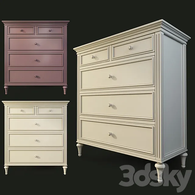Chest high with five drawers. Riverdi .The Werby 3ds Max