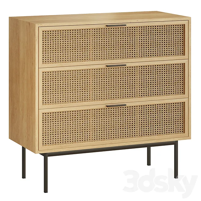 Chest of 3 drawers Waska 3DS Max Model