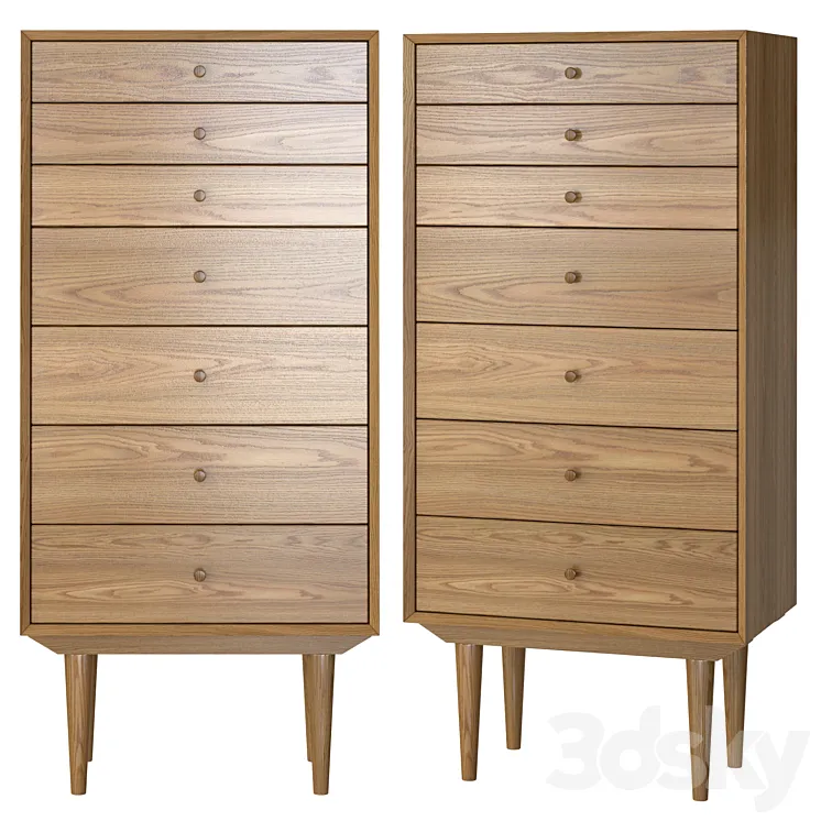 Chest of 7 drawers Quilda 3DS Max Model