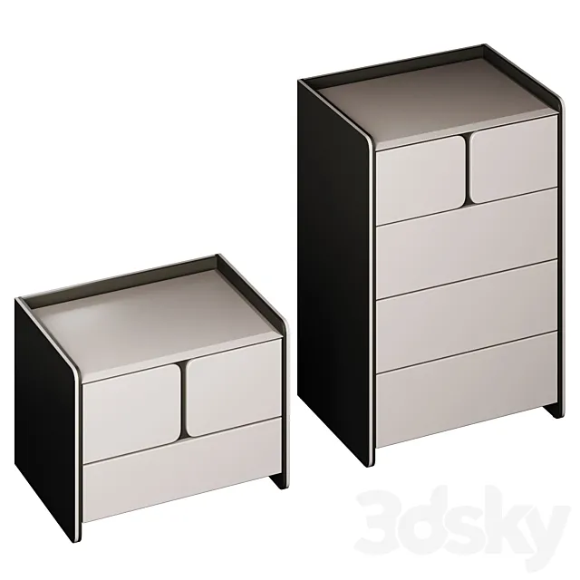 Chest of drawers and bedside table Milan 3ds Max