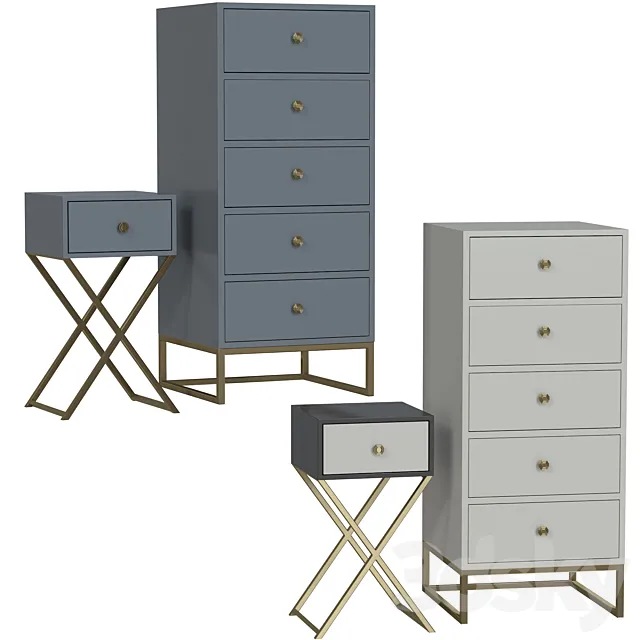 Chest of drawers and bedside tables hudkoff_mebel 3ds Max