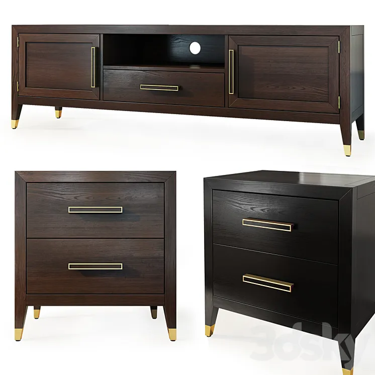 Chest of drawers and dresser Deco MiK. Tvstand nightstand 3DS Max