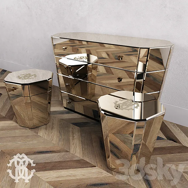 Chest of drawers and pedestals Dorian from Roberto Cavalli 3ds Max