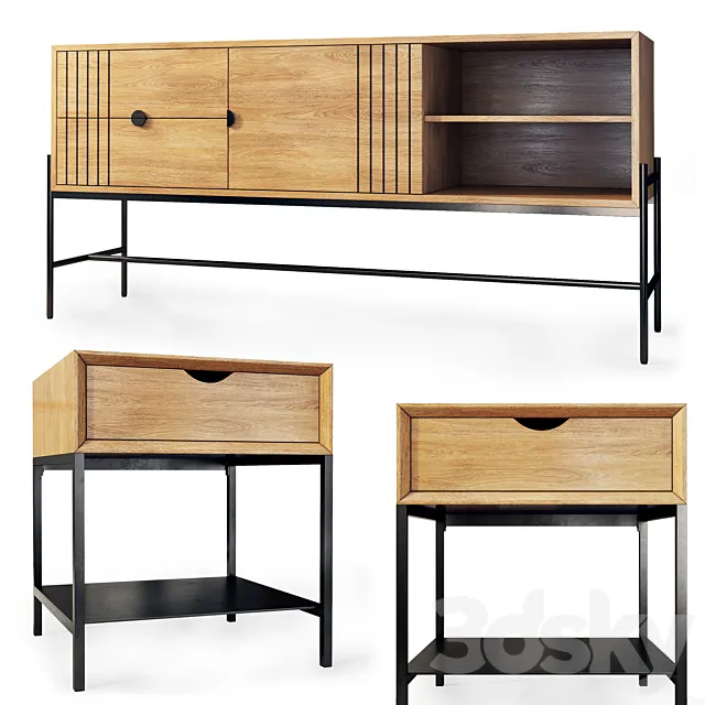 Chest of drawers and sideboards Clara Mambo. Sideboard nightstand by La Redoute 3ds Max