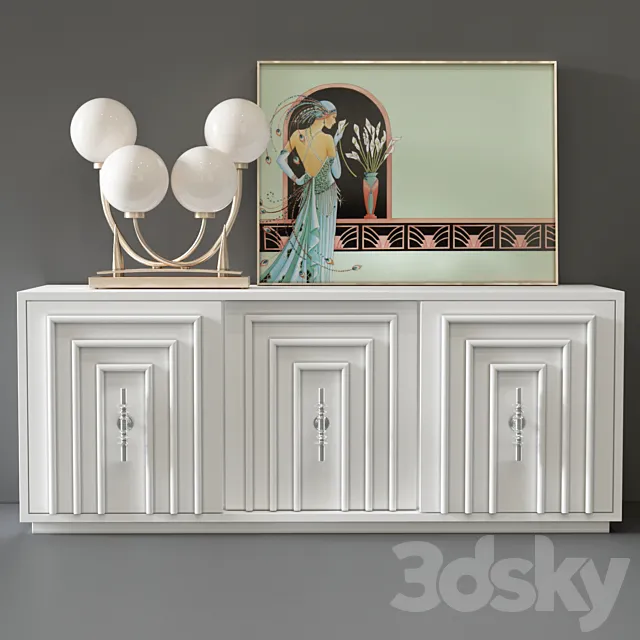 Chest of drawers Art Deco 3 Door Credenza 3DSMax File