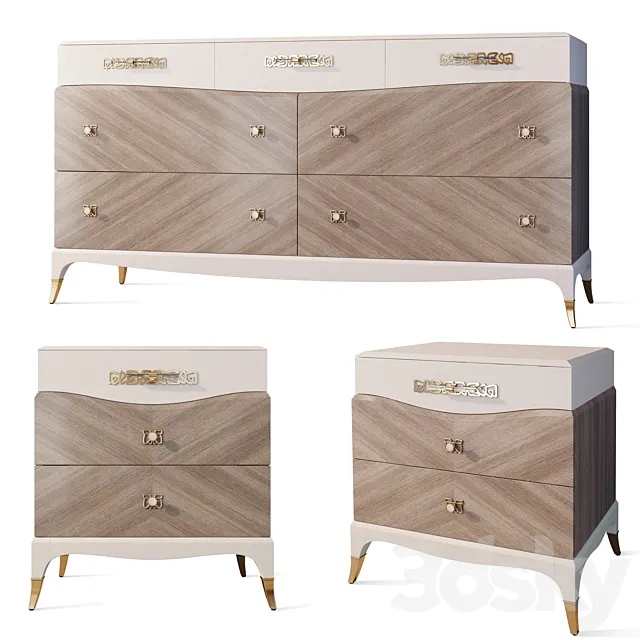 Chest of drawers bedside table Tempo Caracole Classic 3DS Max Model