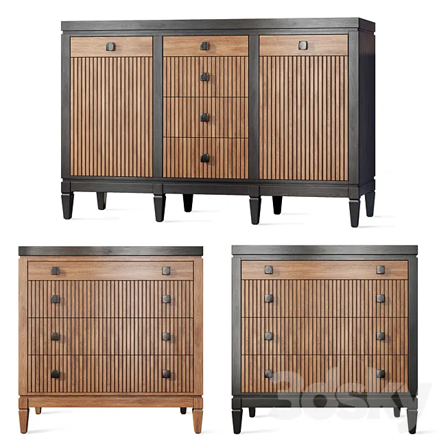 Chest of drawers buffet Foxtrot Siver Dresser sideboard 3ds Max