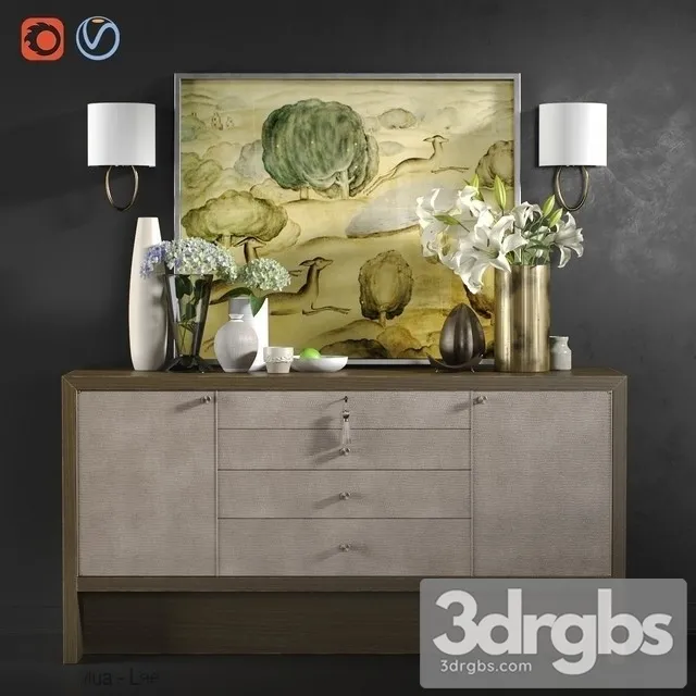 Chest Of Drawers Carmel Console With Decor 3dsmax Download