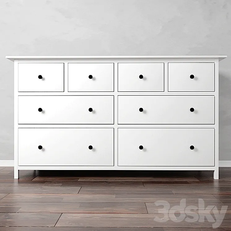 Chest of drawers IKEA HEMNES with 8 drawers 3DS Max