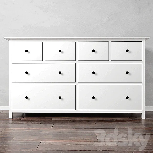 Chest of drawers IKEA HEMNES with 8 drawers 3DSMax File