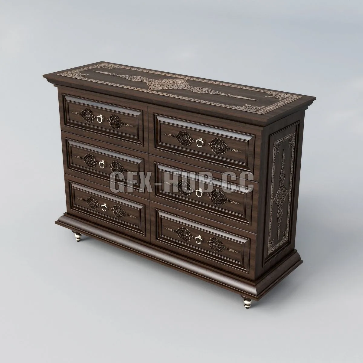 Chest of drawers in east style 3dsMax Model