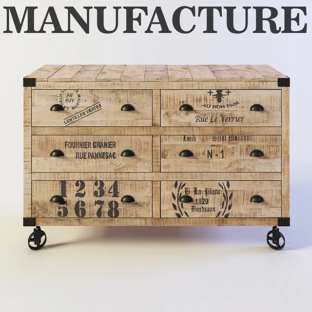 Chest of drawers MANUFACTURE Loft Art 3DSMax File