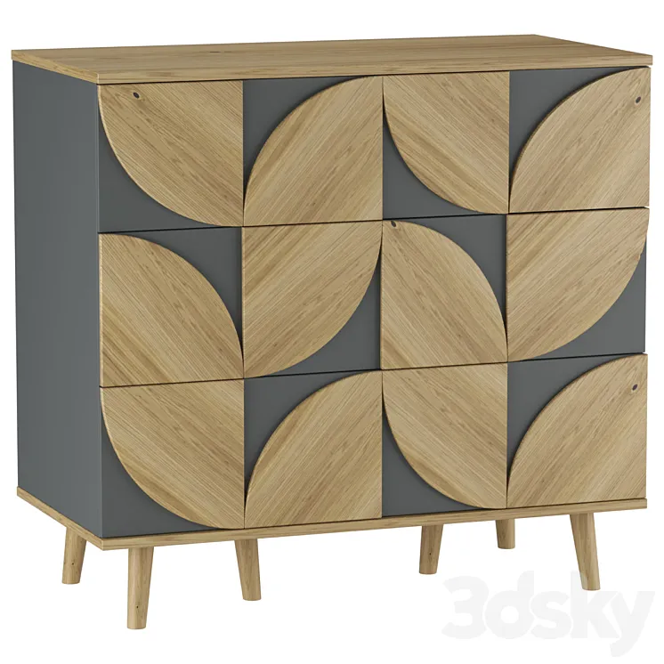 Chest of drawers Modern-1 Gray 3DS Max Model