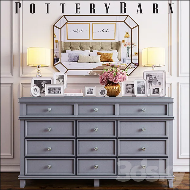 Chest of drawers Pottery Barn Clara Extra 3DS Max Model