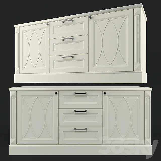 Chest of drawers under TV 3DS Max Model