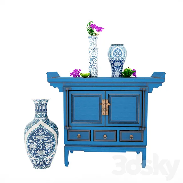 Chest of drawers with legs Mati – Guychu. The Qing Dynasty. 3DSMax File
