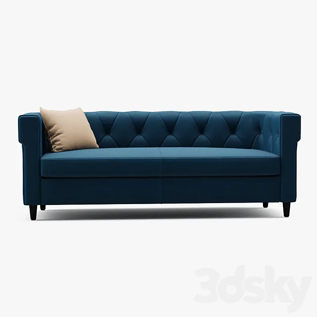 Chester tufted upholstered sofa 3DS Max Model