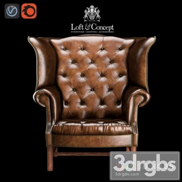 Chesterfield High Back Wing Chair 3dsmax Download