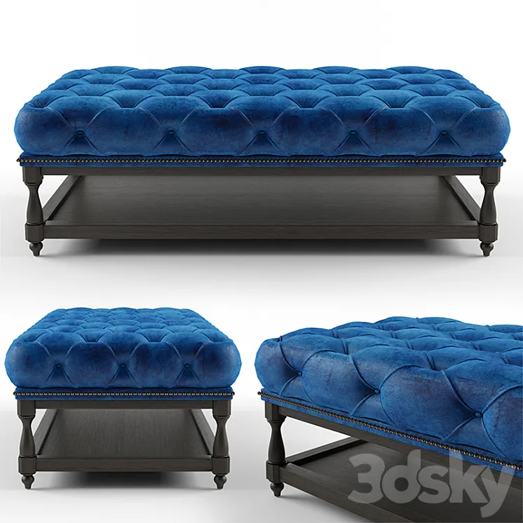 chesterfield ottoman coffee table 3DS Max
