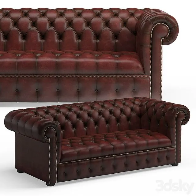 Chesterfield Sofa 2100x1000x750 mm 3dsMax Model