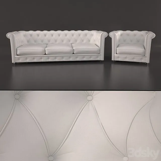 Chesterfield sofa by Piero Lissoni 3dsMax Model