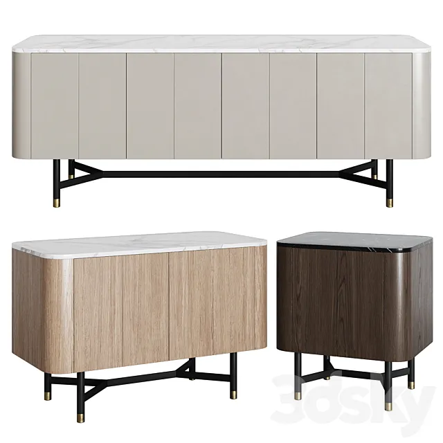 Chests of drawers and bedside table 3ds Max