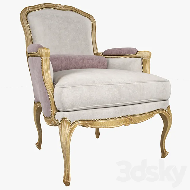 Chevigny Louis XV Bergere Armchair 3DS Max Model