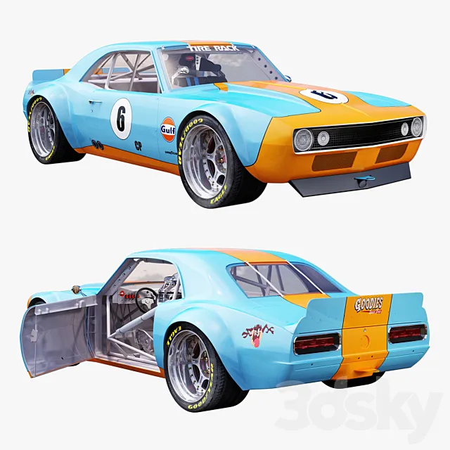 Chevrolet camaro gulf racing 1968 3DSMax File