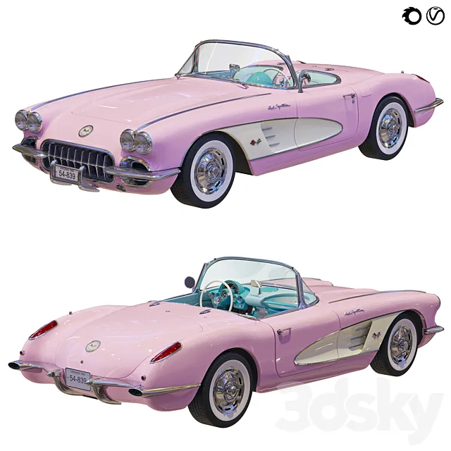 Chevrolet Corvette Coupe 1960 3DS Max Model