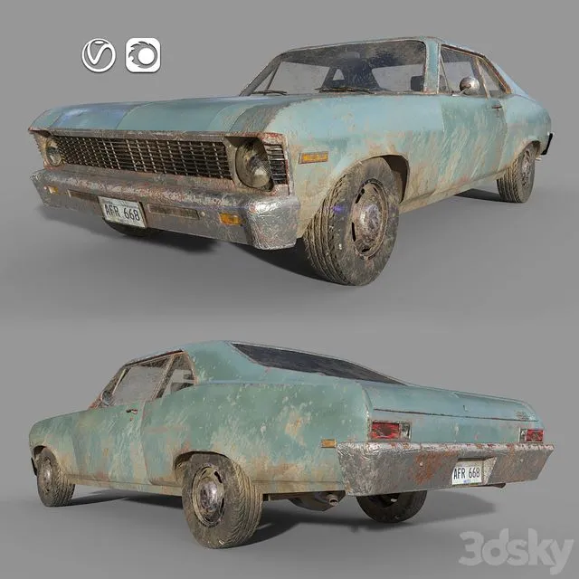 Chevrolet Nova 1969 3dsMax Model