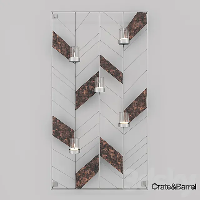 Chevron Metal Wall Candle Holder 3DSMax File
