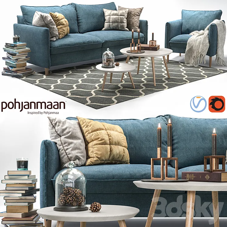 Chic Sofa and Armchair 3DS Max