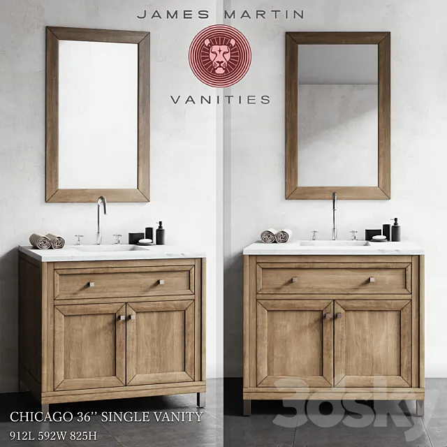 Chicago 36 ” single vanity 3ds Max