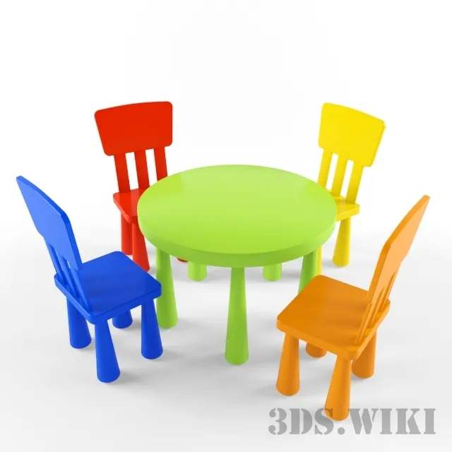 child-room – Baby chairs and table IKEA 3ds Max