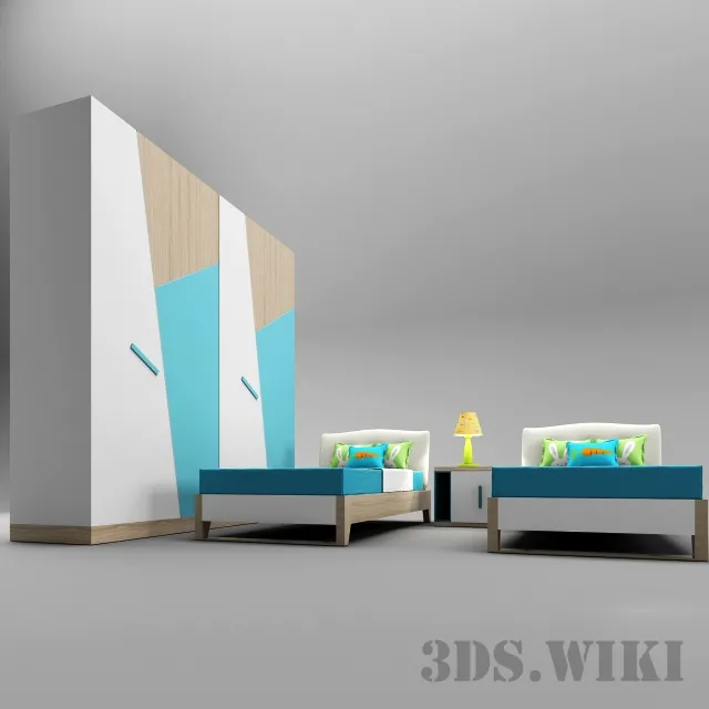 child-room – Beautiful furniture for the nursery 3ds Max