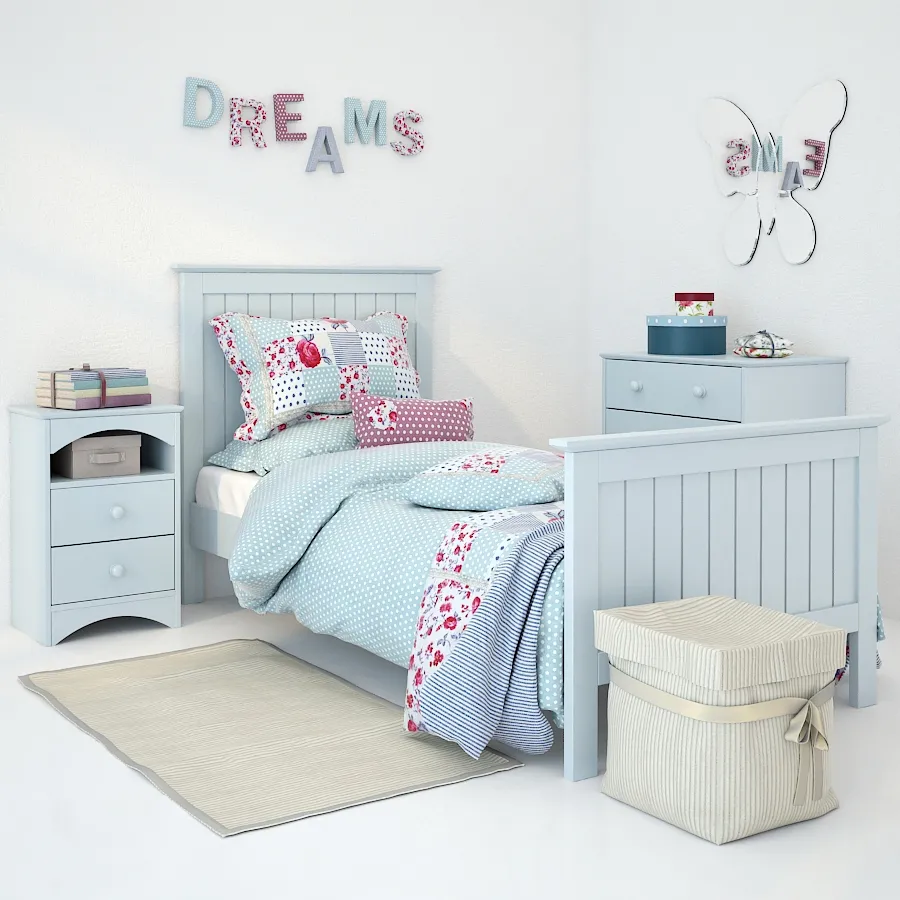 child-room – Bed Barney Blue 01 3ds Max