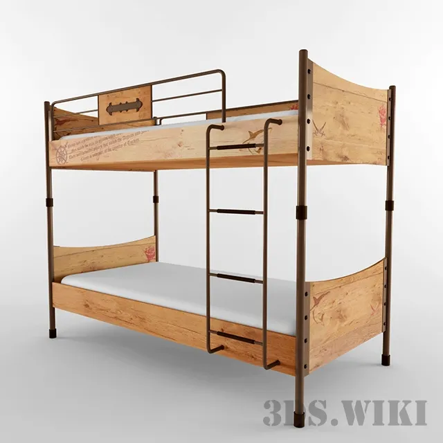 child-room – Bunk bed Cilek Black Pirate 3ds Max